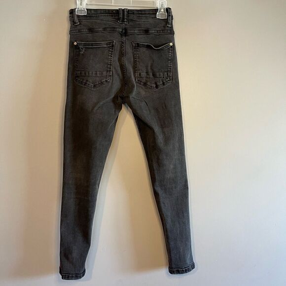 ZARA Distressed Black High Waisted Skinny Jeans | SZ 30 - Picture 10 of 16